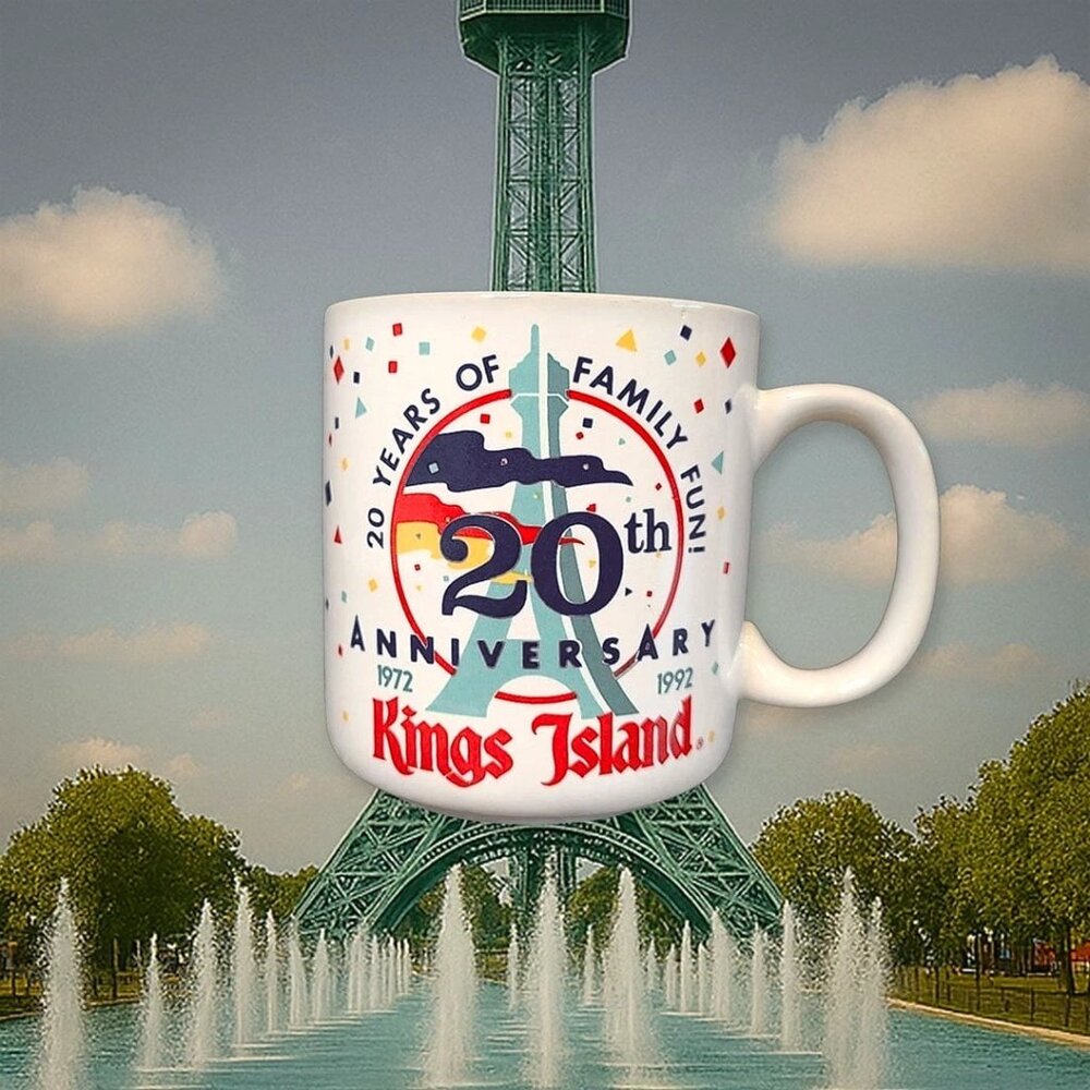 Vintage King's Island Amusement Park 20th Anniversary Mug